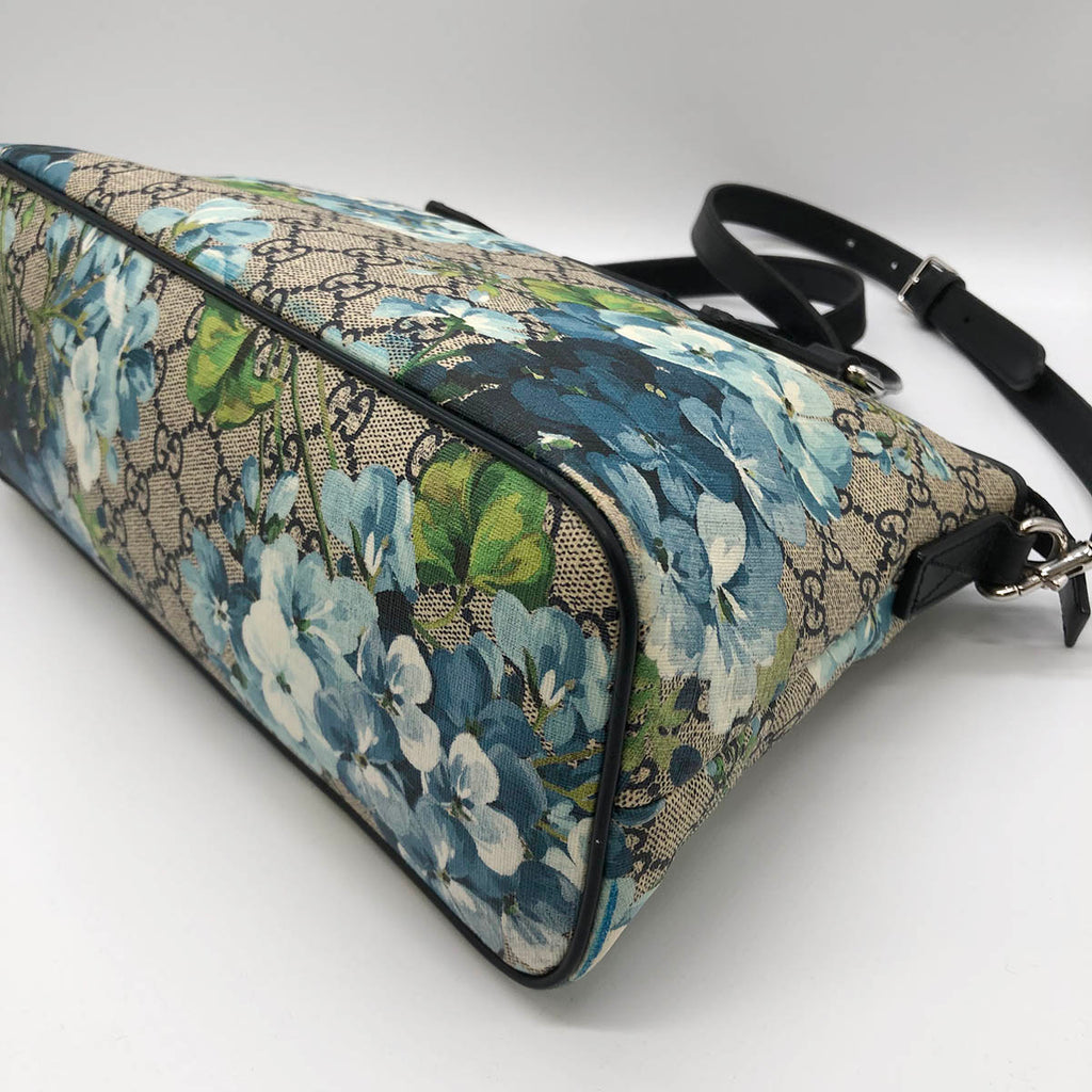 Gucci 429019 GG Blooms 2-Way Handbag/Shoulder Bag Brown/Blue Pre-owned
