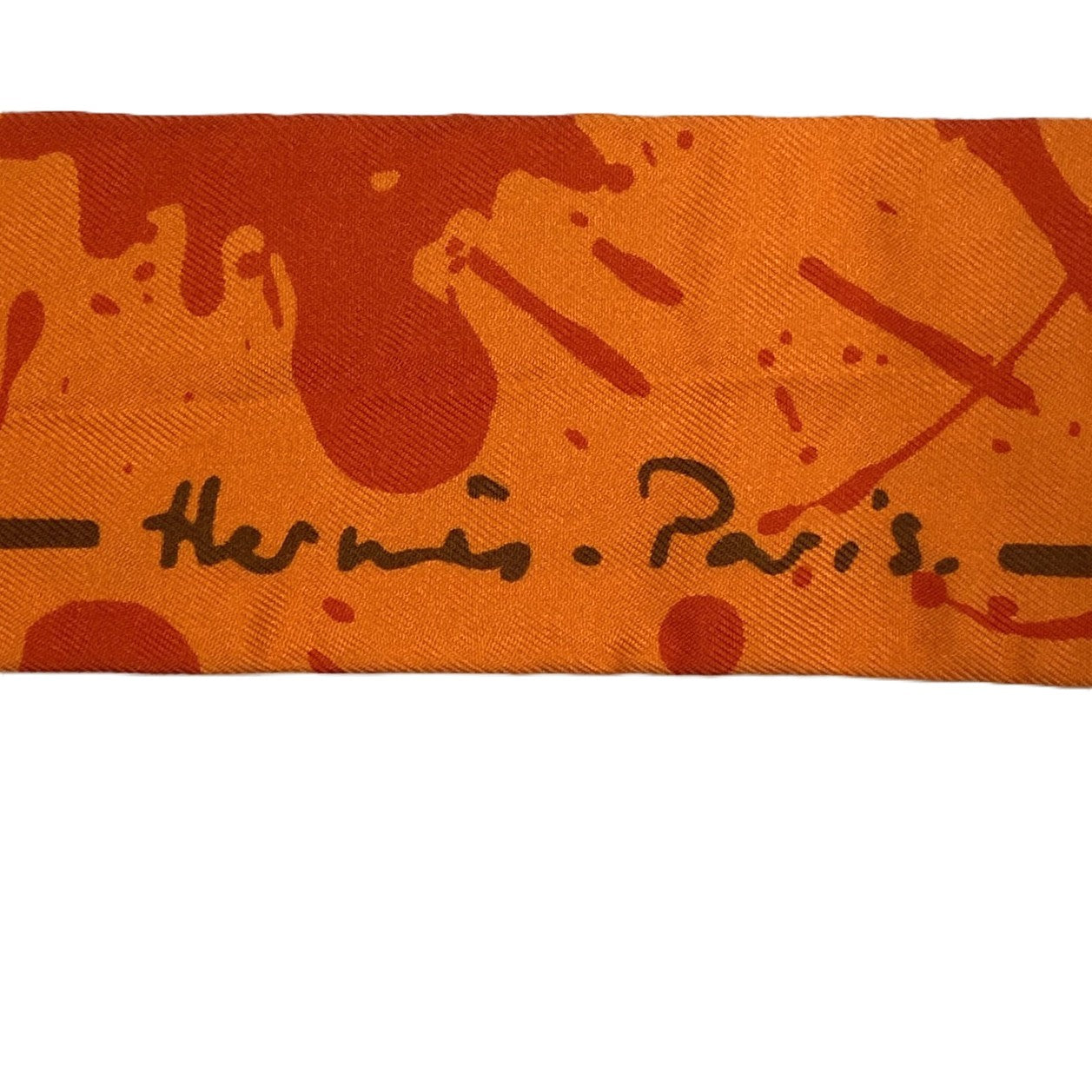 Hermès Twilly Bolduc Scarf Silk Orange Pre-owned
