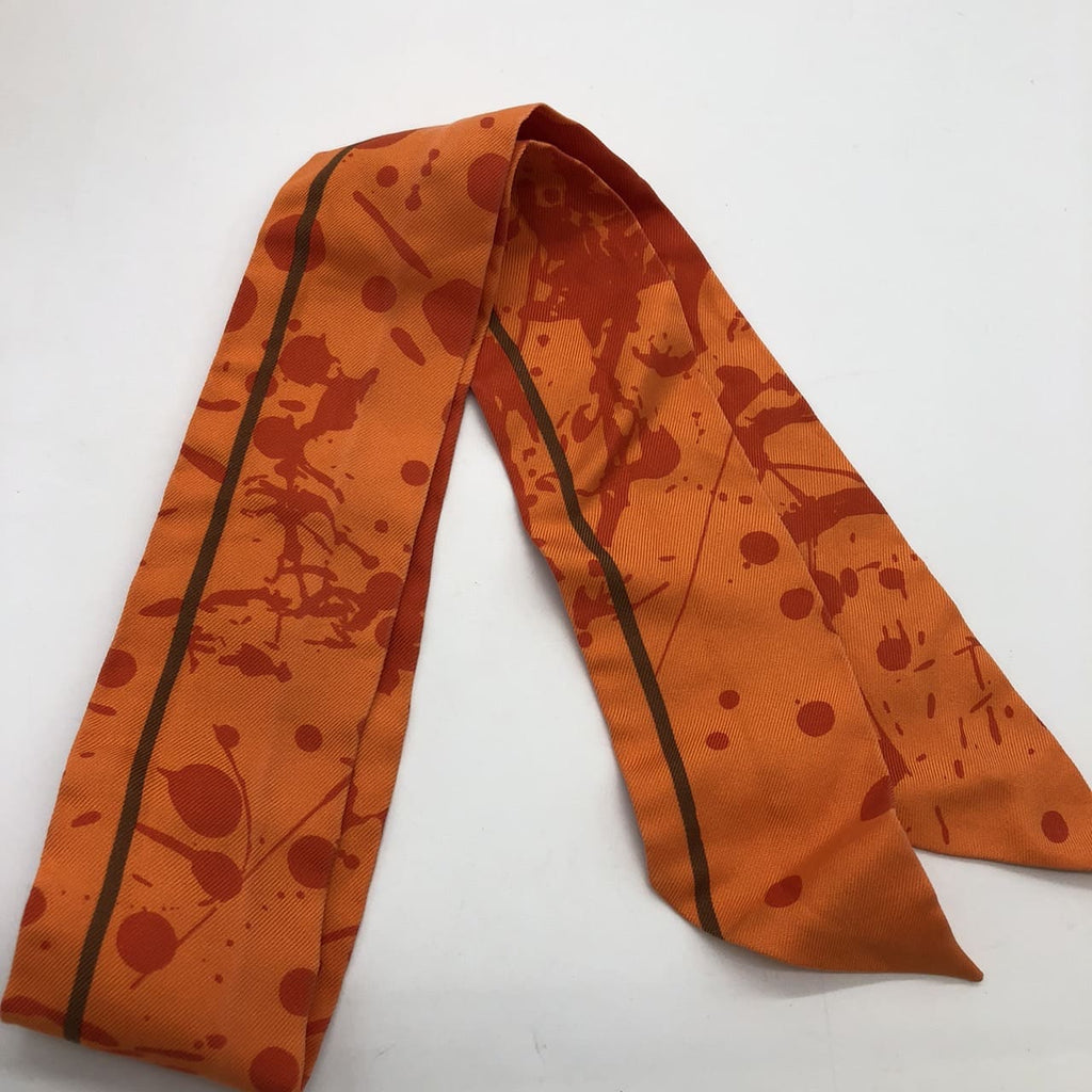 Hermès Twilly Bolduc Scarf Silk Orange Pre-owned