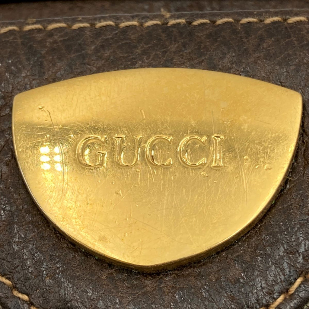 Gucci 001 261 GG Supreme Shoulder Bag PVC Brown Pre-owned