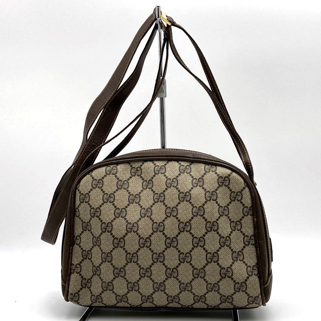 Gucci 001 261 GG Supreme Shoulder Bag PVC Brown Pre-owned