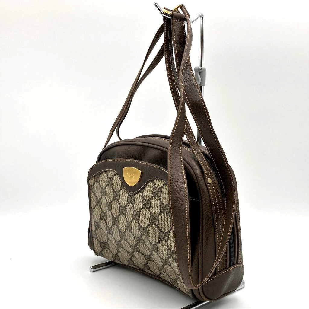 Gucci 001 261 GG Supreme Shoulder Bag PVC Brown Pre-owned