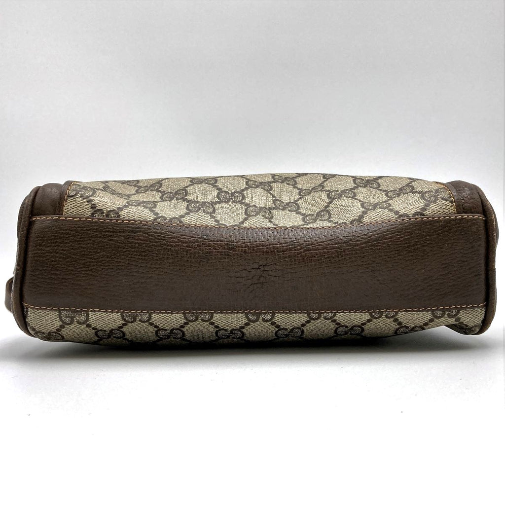 Gucci 001 261 GG Supreme Shoulder Bag PVC Brown Pre-owned