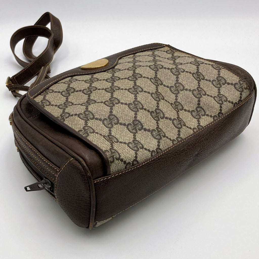 Gucci 001 261 GG Supreme Shoulder Bag PVC Brown Pre-owned