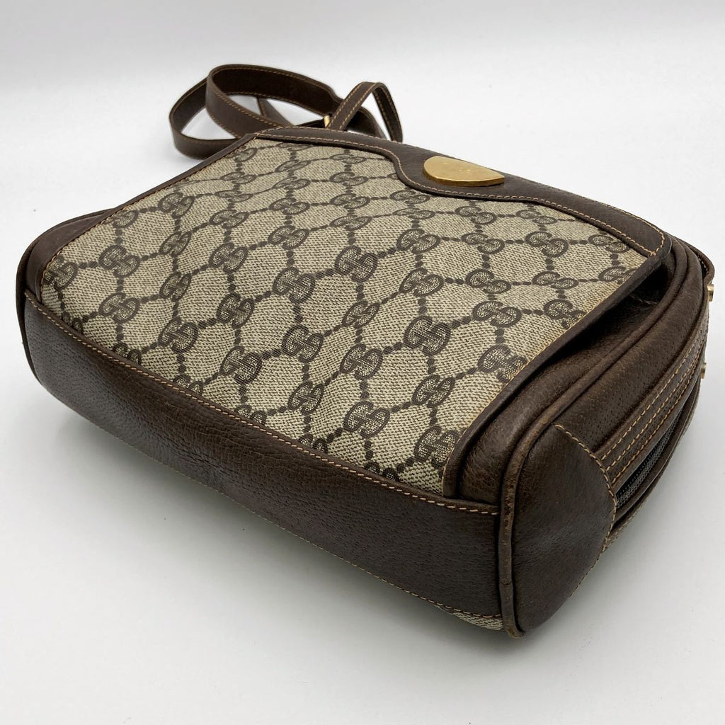 Gucci 001 261 GG Supreme Shoulder Bag PVC Brown Pre-owned