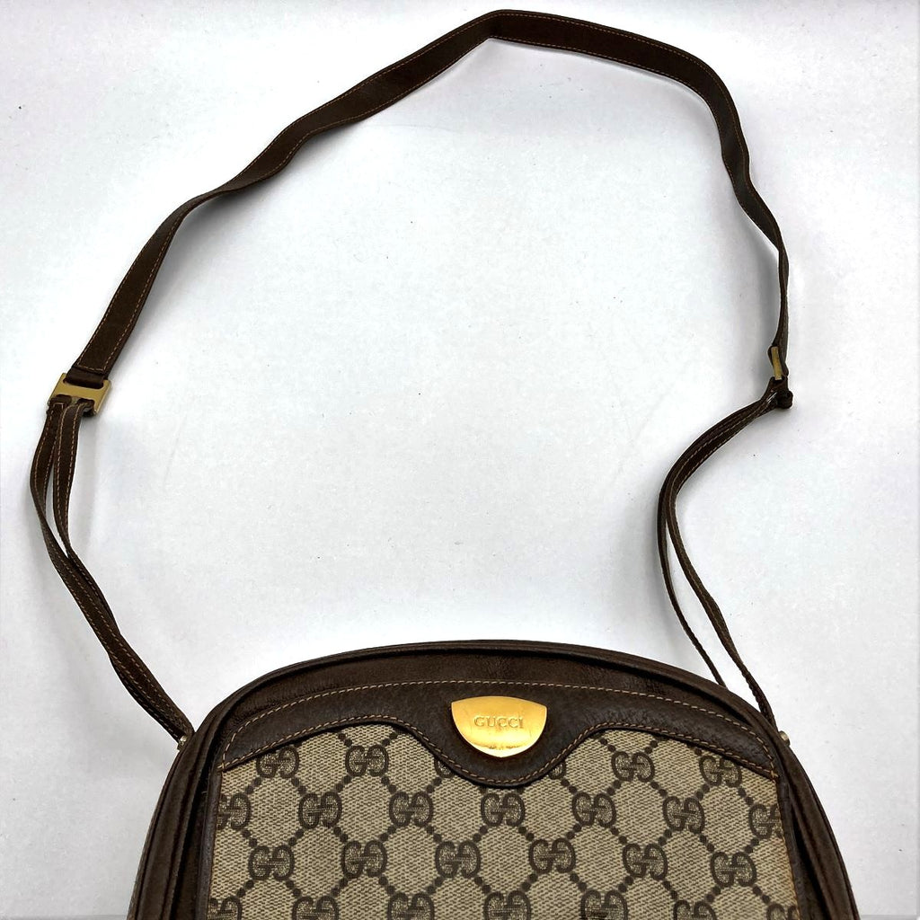 Gucci 001 261 GG Supreme Shoulder Bag PVC Brown Pre-owned