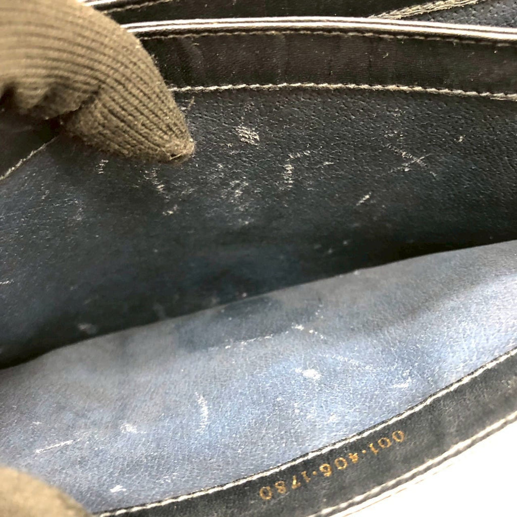Gucci 001 406 Micro GG Shoulder Bag PVC Leather Navy Pre-owned