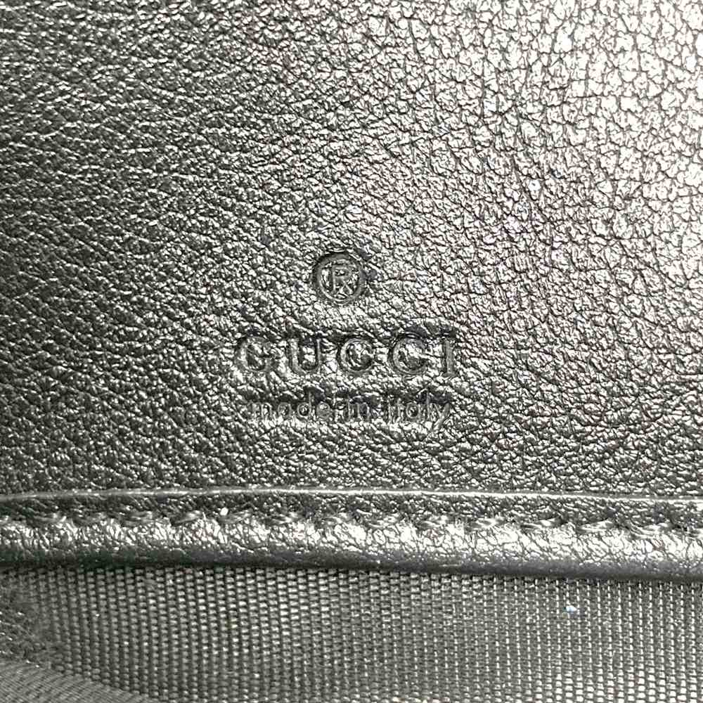Gucci 658634 Bamboo Double G Round Zip Long Wallet Leather Black Pre-owned