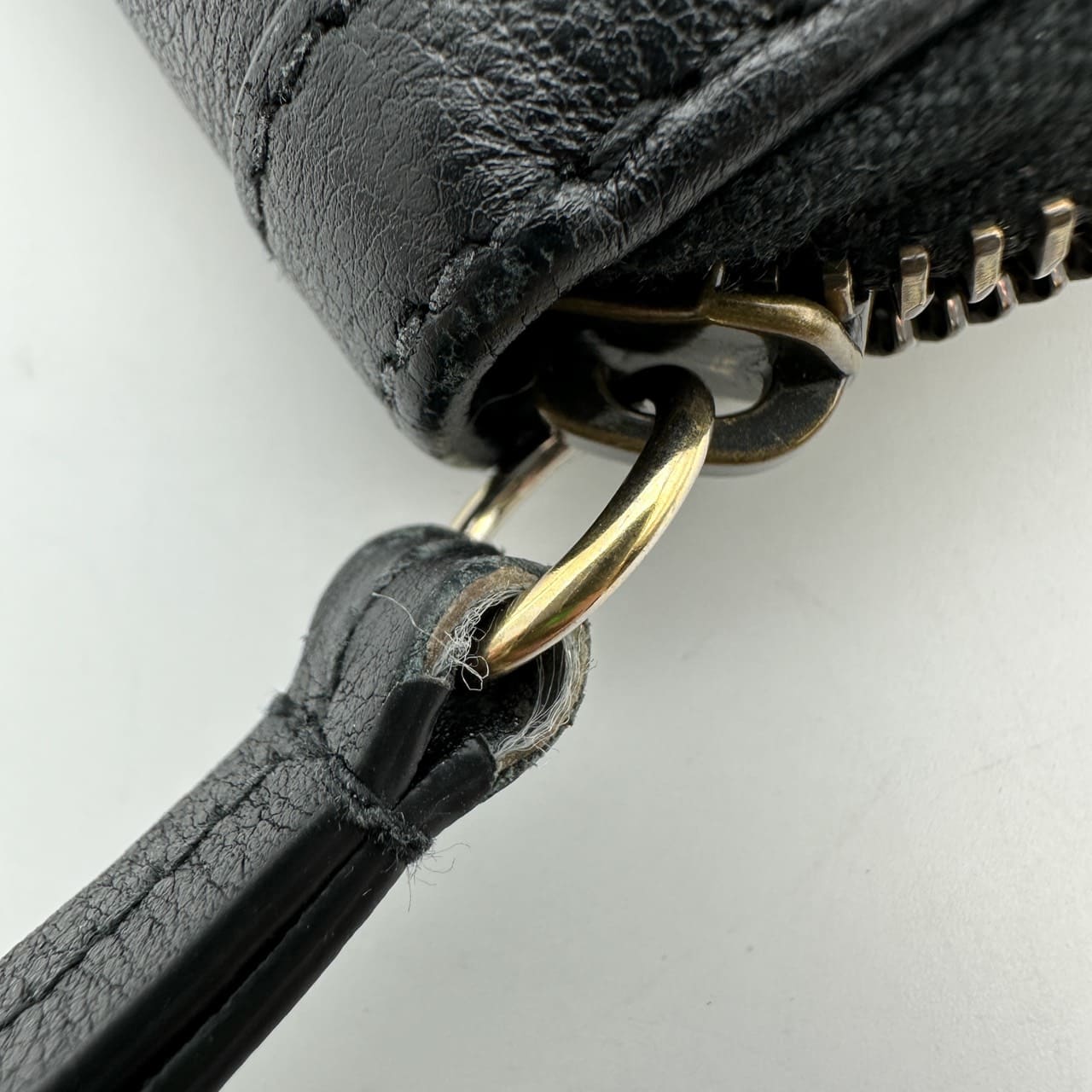 Gucci 658634 Bamboo Double G Round Zip Long Wallet Leather Black Pre-owned