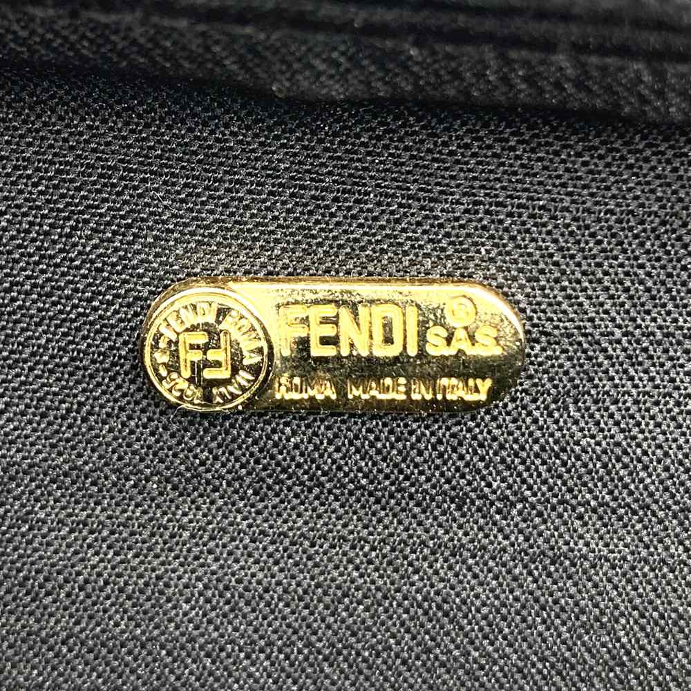 FENDI Mini Boston Handbag, Pecan Style, PVC Leather, Brown/Black, Women's Vintage PRE-OWNED