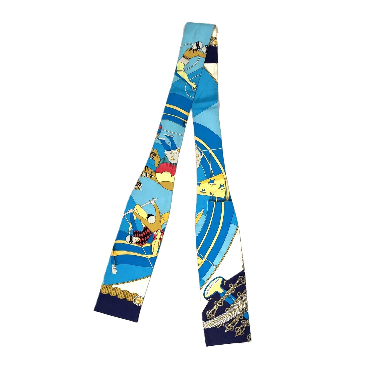 Hermès Twilly Circus Scarf Silk Blue Pre-owned
