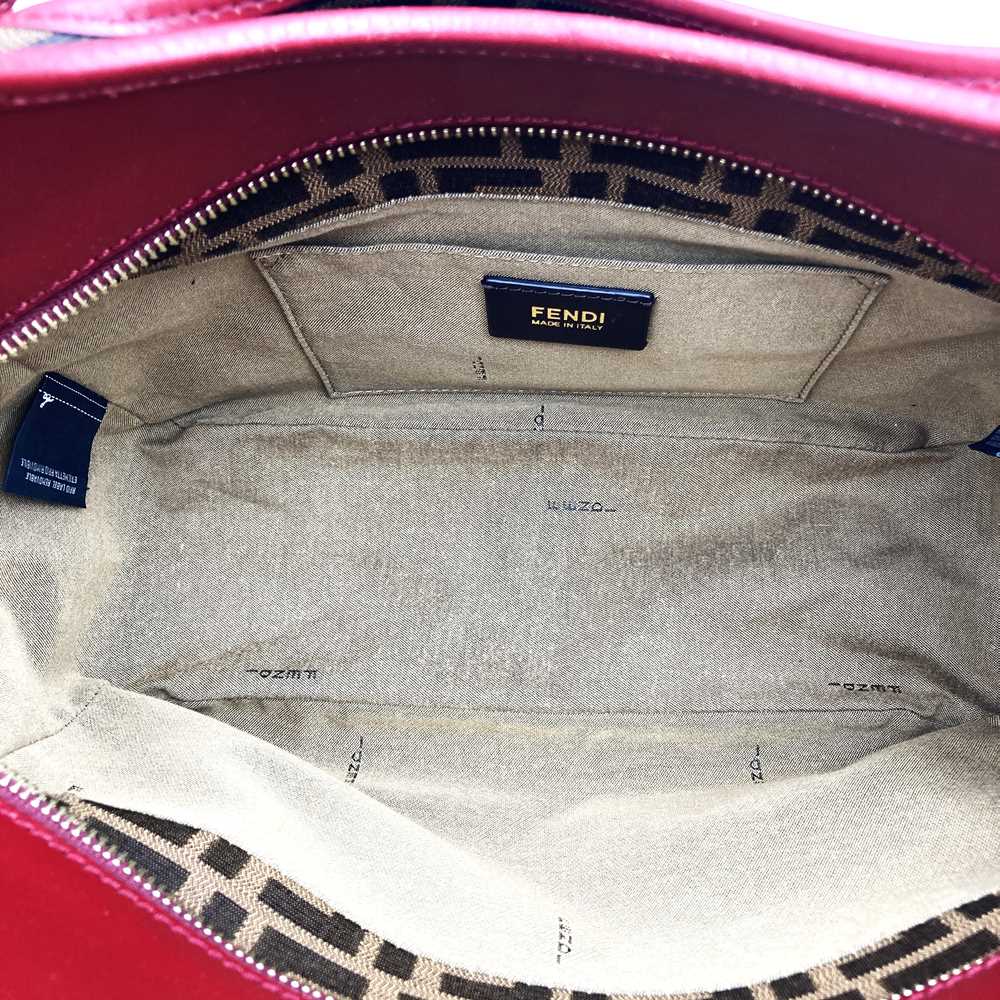 Fendi 8BH156 Zucca Handbag/Tote Bag Canvas Brown/Red Pre-owned