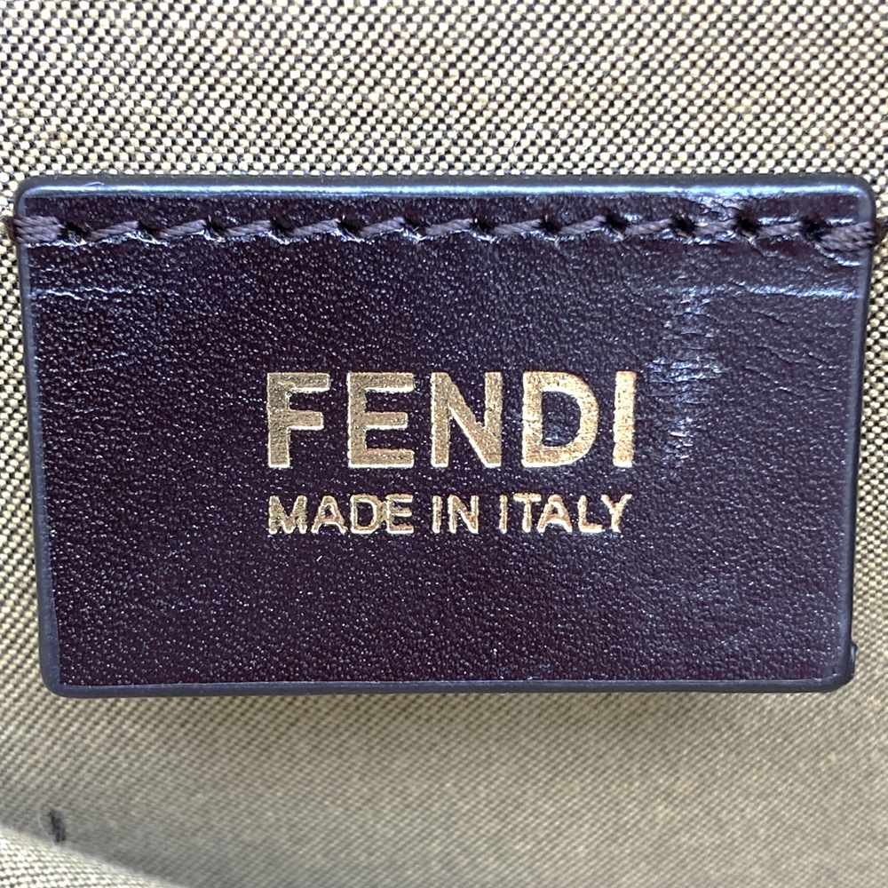 Fendi 8BH156 Zucca Handbag/Tote Bag Canvas Brown/Red Pre-owned