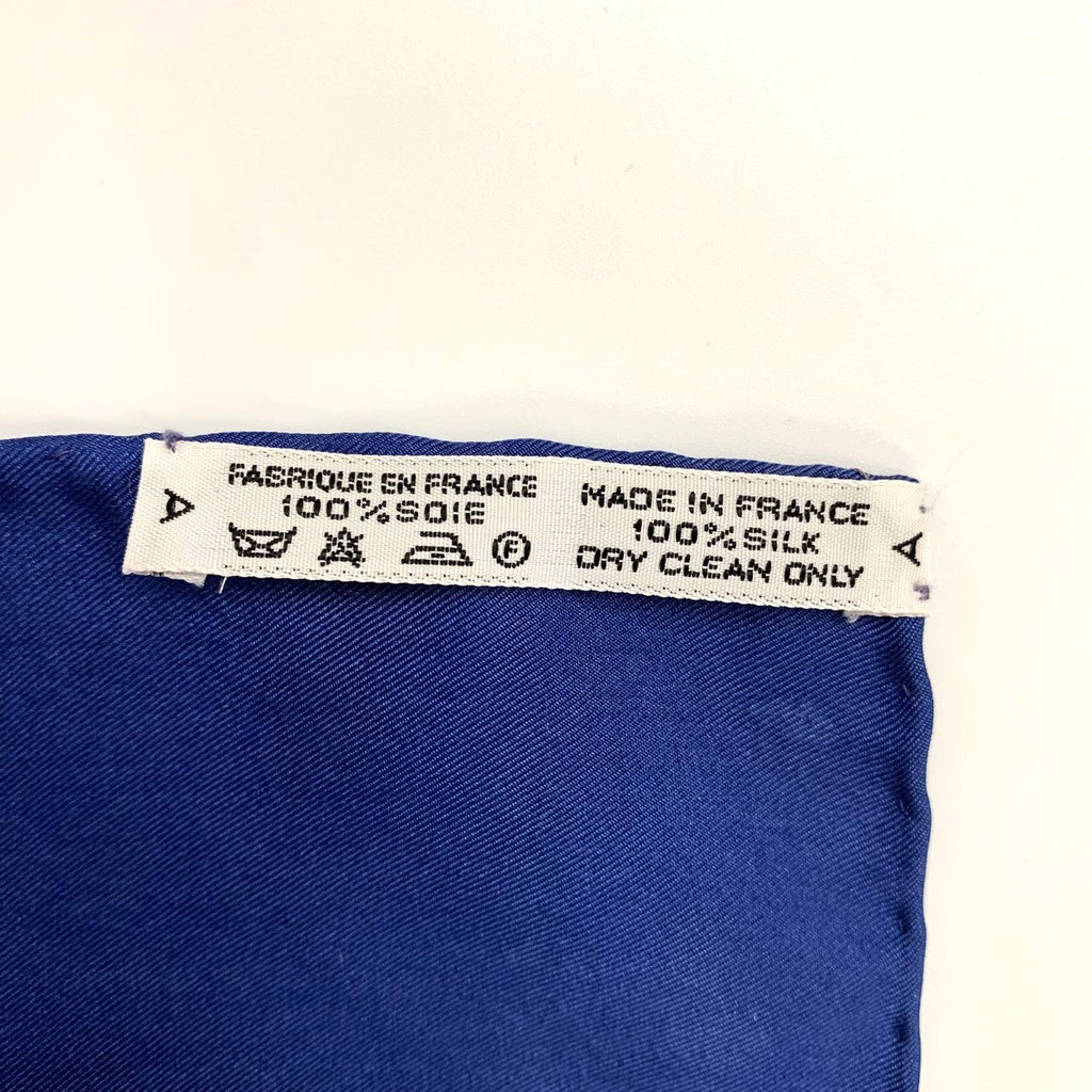 Hermès Carré Tournez Manège Scarf Silk Blue Pre-owned