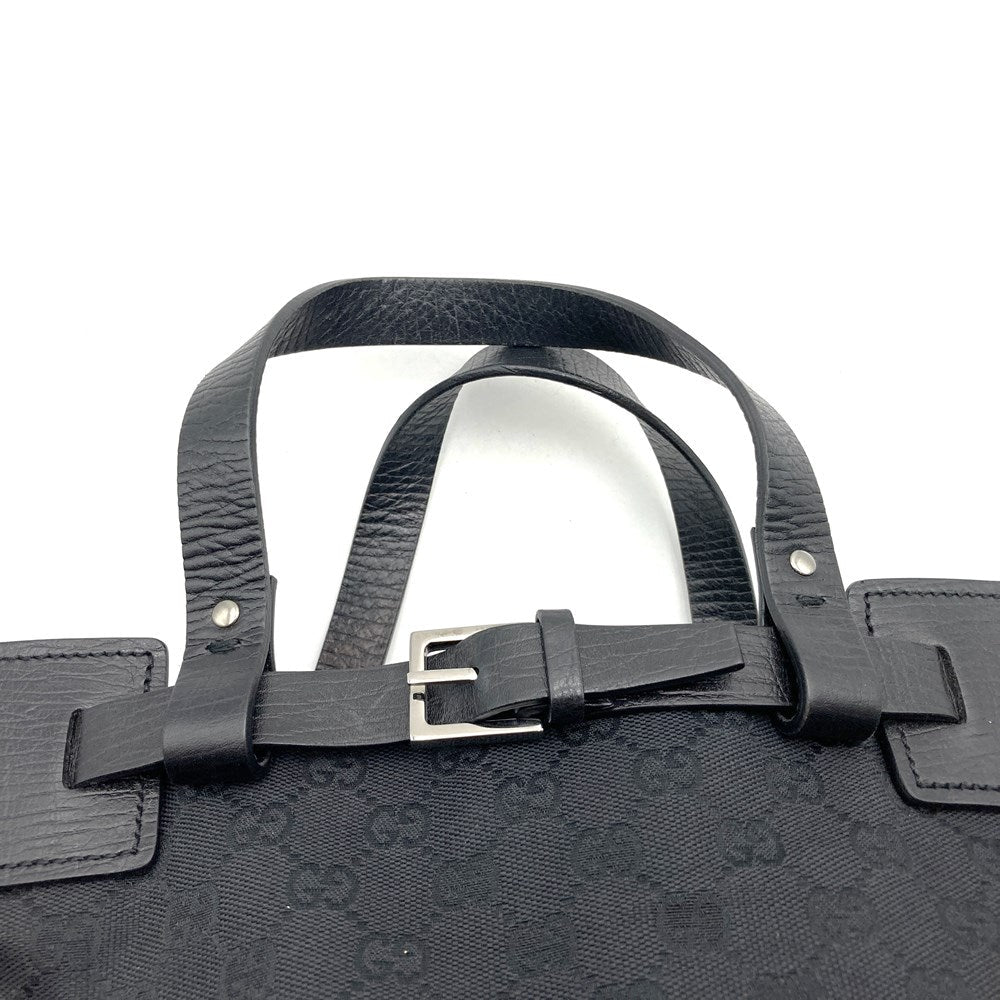 GUCCI 106251 Tote Bag GG Canvas Belt Black Women's PRE-OWNED