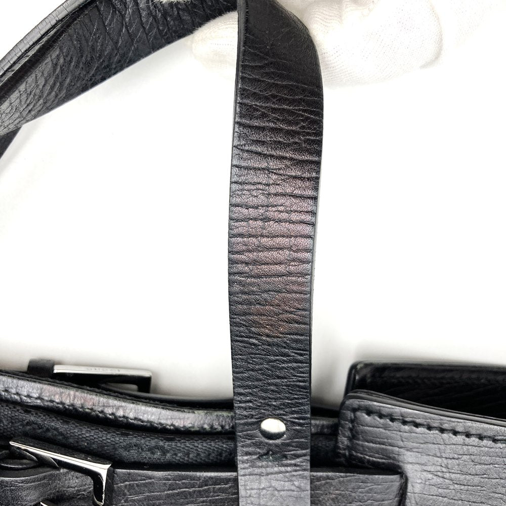 GUCCI 106251 Tote Bag GG Canvas Belt Black Women's PRE-OWNED