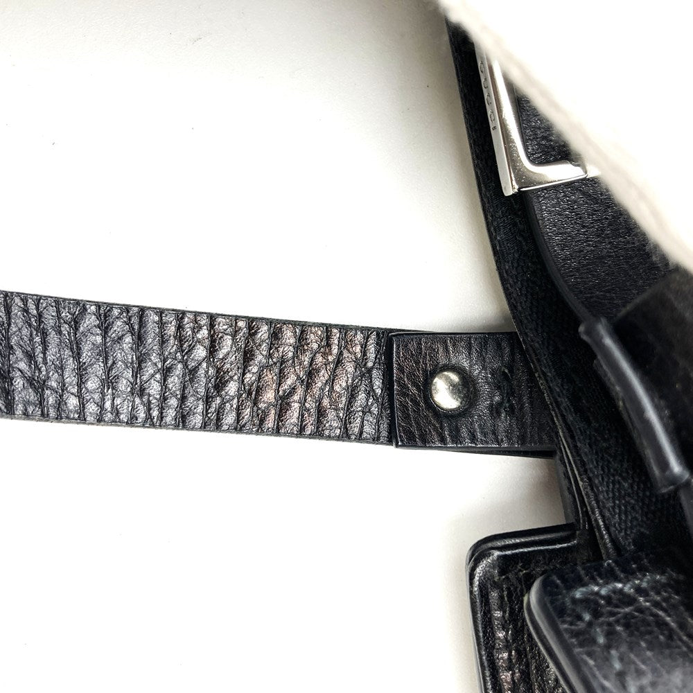 GUCCI 106251 Tote Bag GG Canvas Belt Black Women's PRE-OWNED