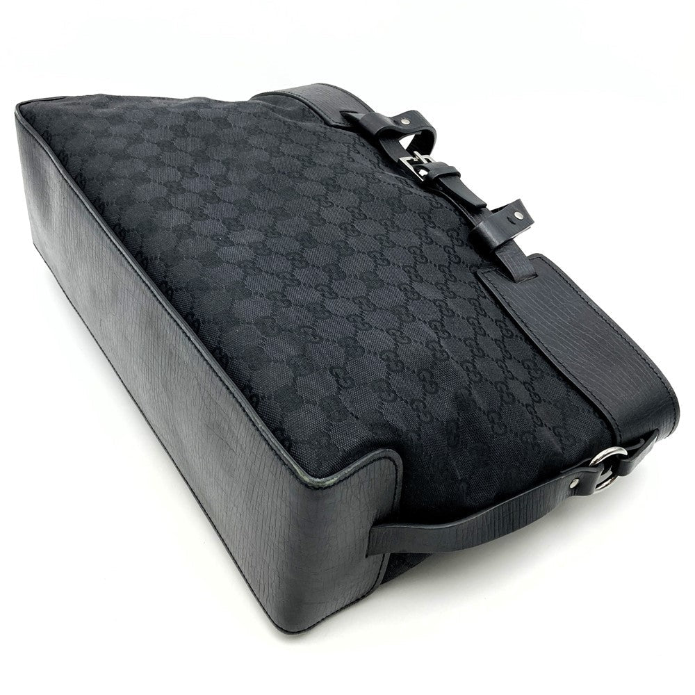 GUCCI 106251 Tote Bag GG Canvas Belt Black Women's PRE-OWNED