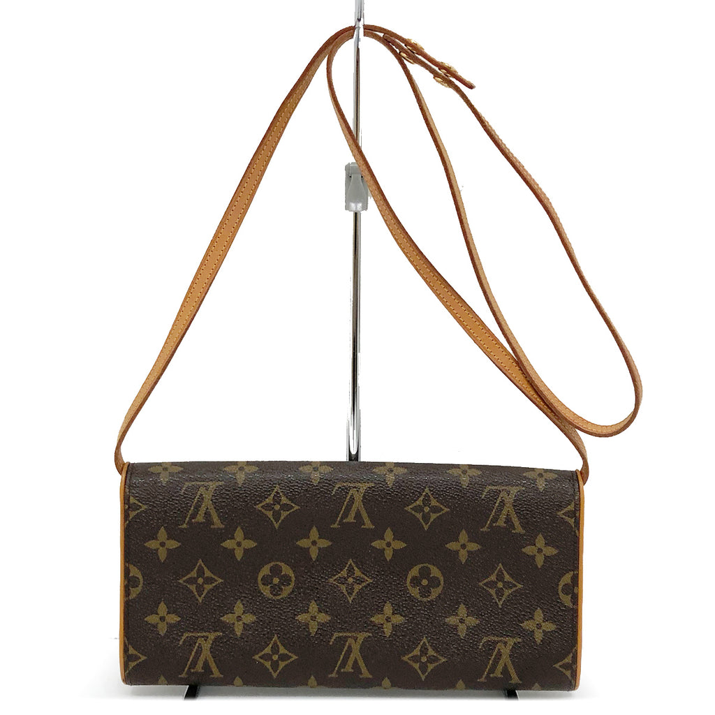 Louis Vuitton M51852 Pochette Twin GM Crossbody Shoulder Bag Monogram Canvas/Leather Brown Pre-owned