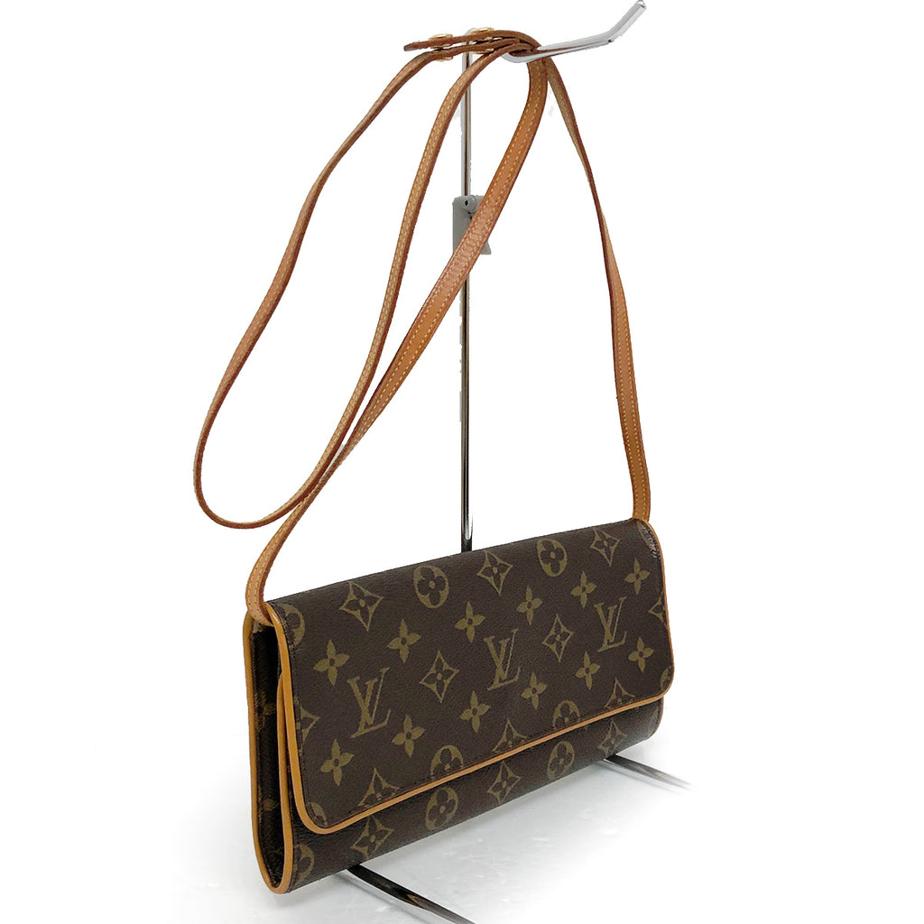 Louis Vuitton M51852 Pochette Twin GM Crossbody Shoulder Bag Monogram Canvas/Leather Brown Pre-owned