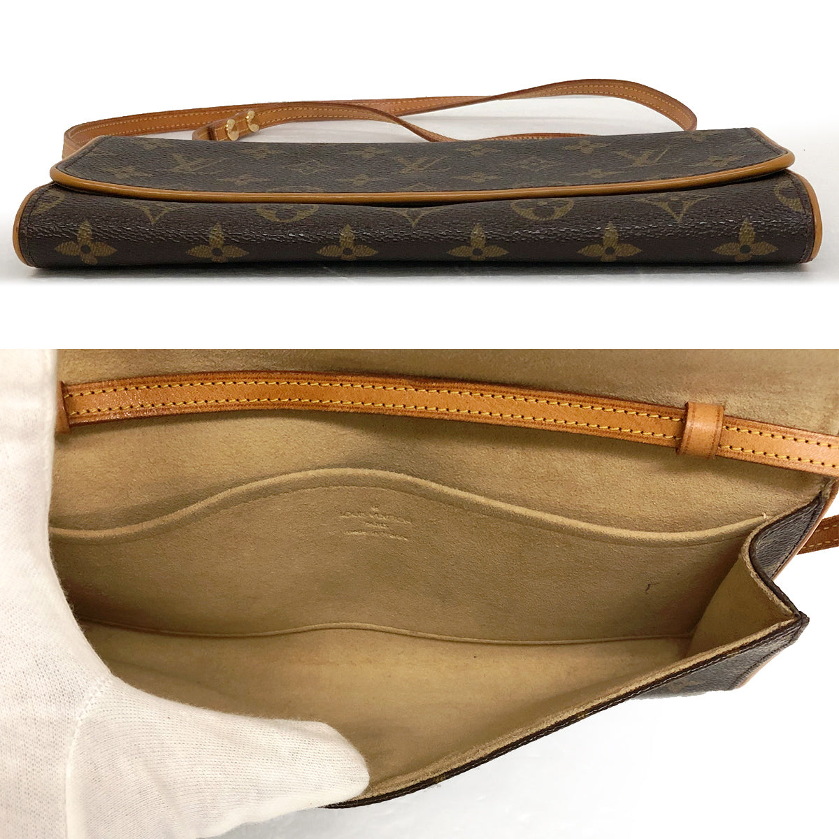 Louis Vuitton M51852 Pochette Twin GM Crossbody Shoulder Bag Monogram Canvas/Leather Brown Pre-owned