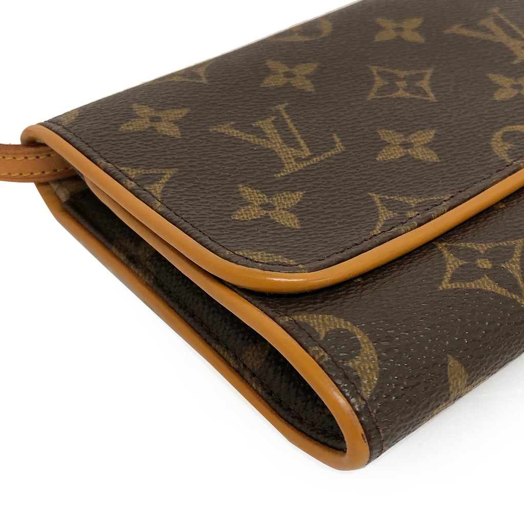 Louis Vuitton M51852 Pochette Twin GM Crossbody Shoulder Bag Monogram Canvas/Leather Brown Pre-owned