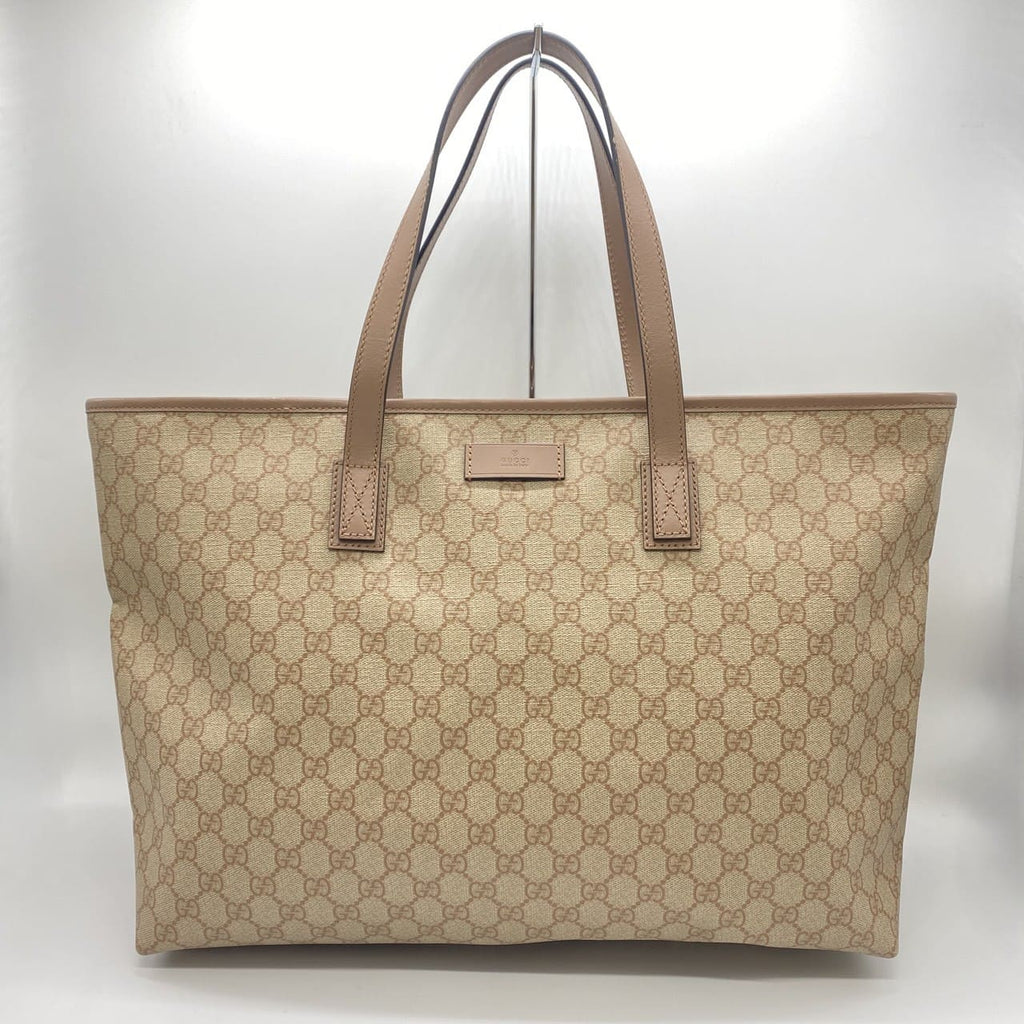 GUCCI 211120 GG Supreme Tote Bag, PVC, Pink Beige, Women's/Men's Fashion, Vintage, Gift, PRE-OWNED