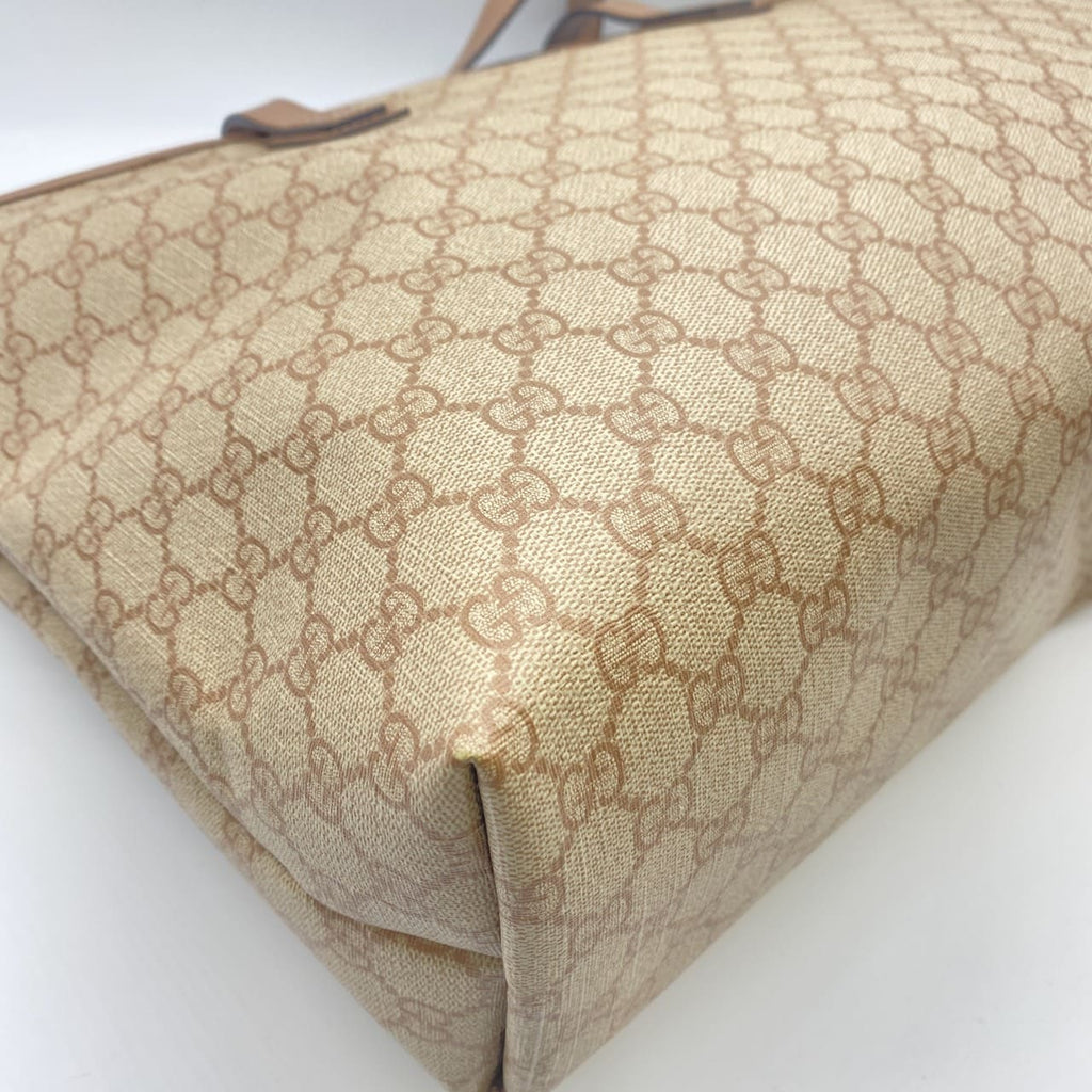 GUCCI 211120 GG Supreme Tote Bag, PVC, Pink Beige, Women's/Men's Fashion, Vintage, Gift, PRE-OWNED