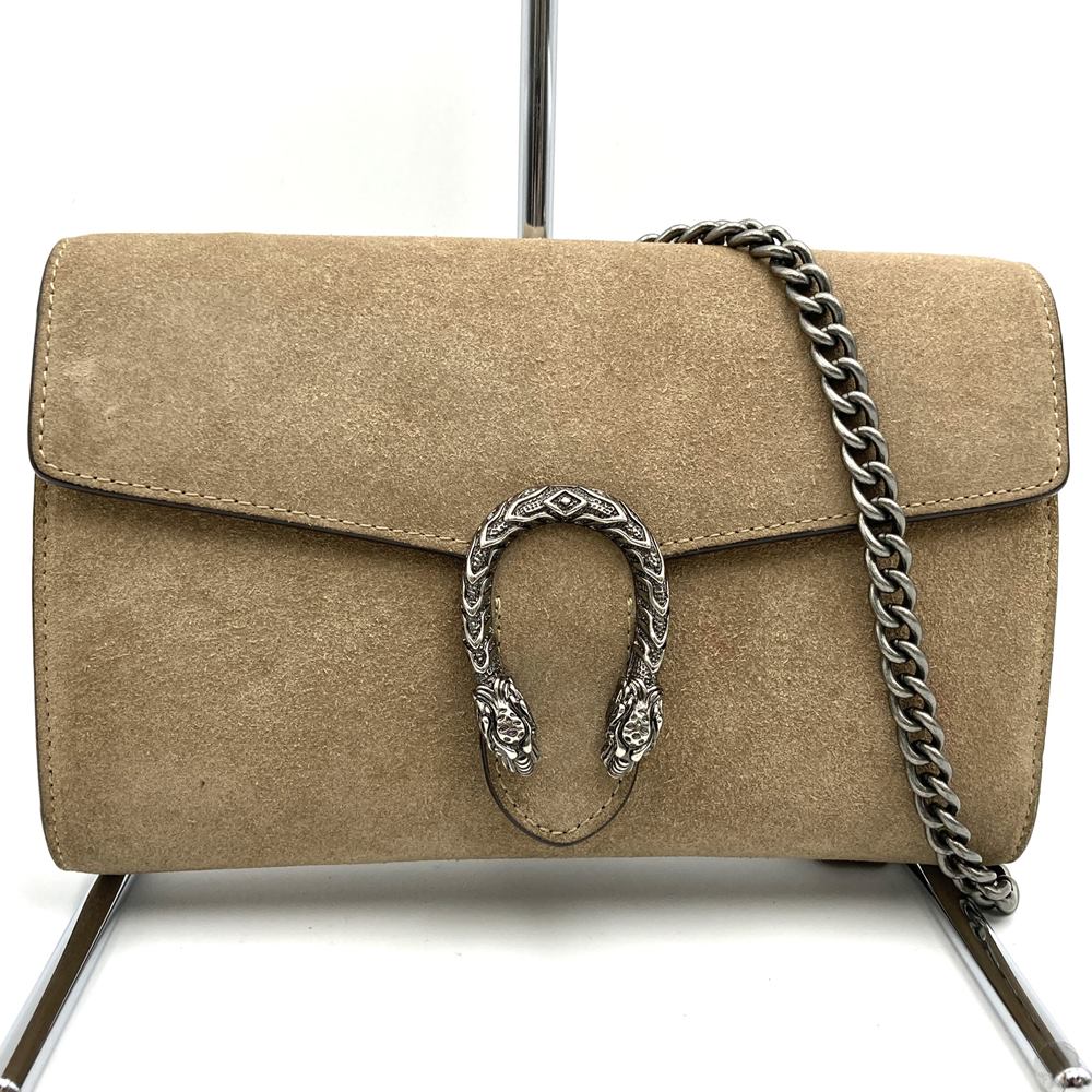GUCCI Dionysus 401231 Shoulder Bag in Beige Suede for Women PRE-OWNED