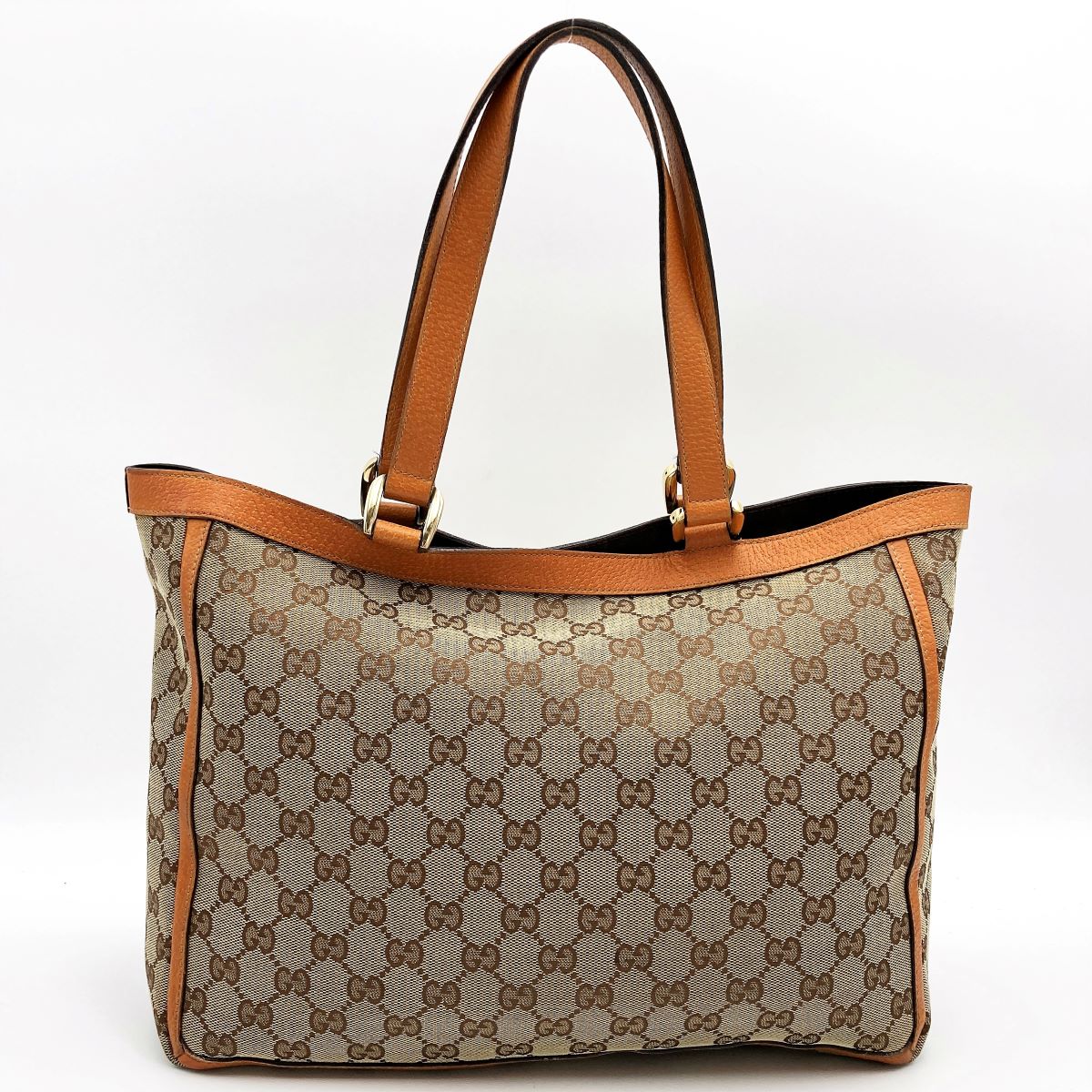 Gucci 146247 Tote Bag GG Canvas/Leather Brown/Beige Pre-owned