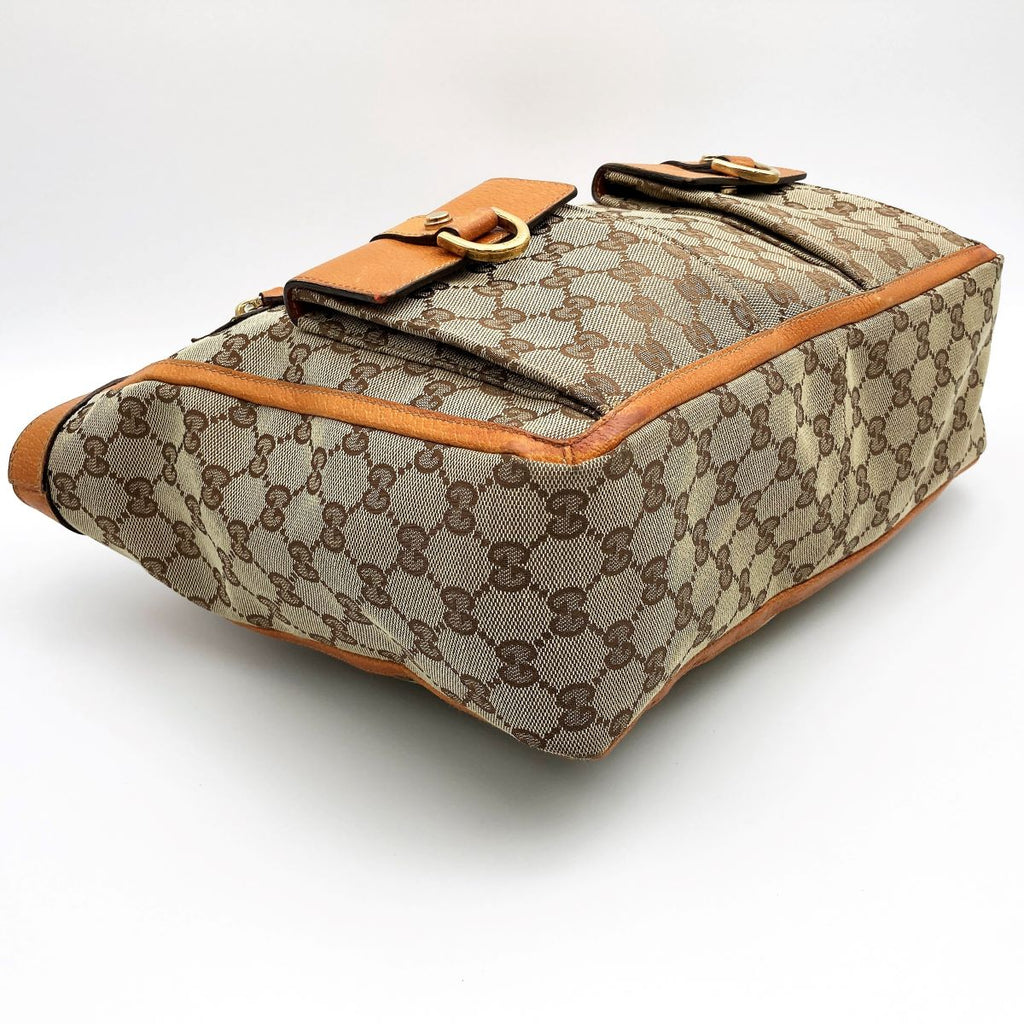 Gucci 146247 Tote Bag GG Canvas/Leather Brown/Beige Pre-owned