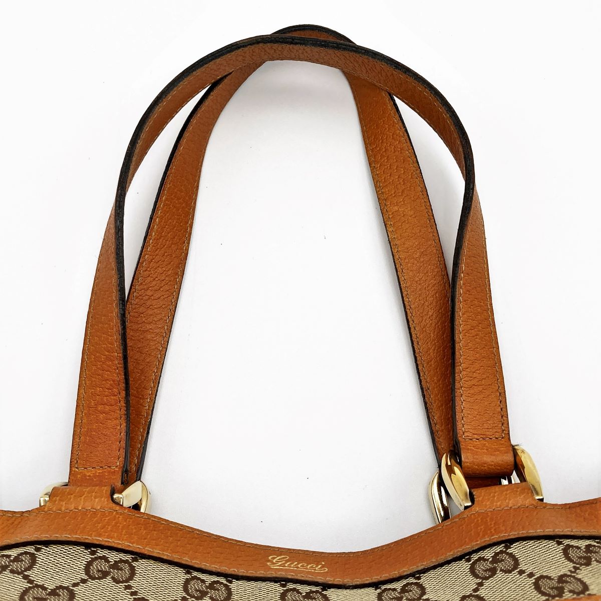 Gucci 146247 Tote Bag GG Canvas/Leather Brown/Beige Pre-owned