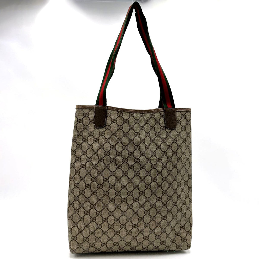 Gucci 39 02 003 Sherry Line Tote Bag GG Supreme Brown Pre-owned