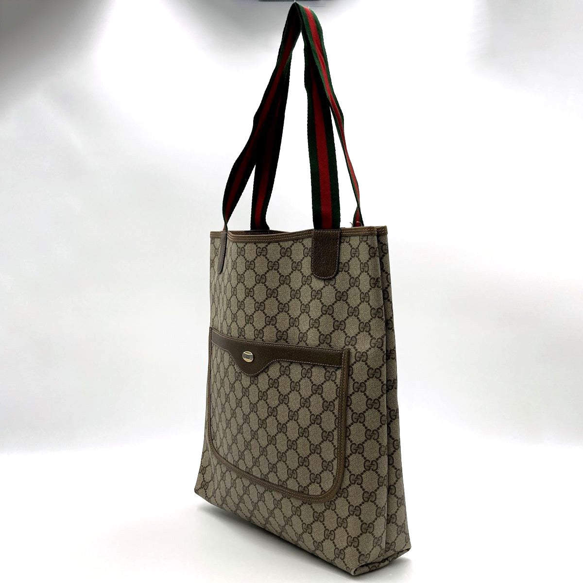 Gucci 39 02 003 Sherry Line Tote Bag GG Supreme Brown Pre-owned