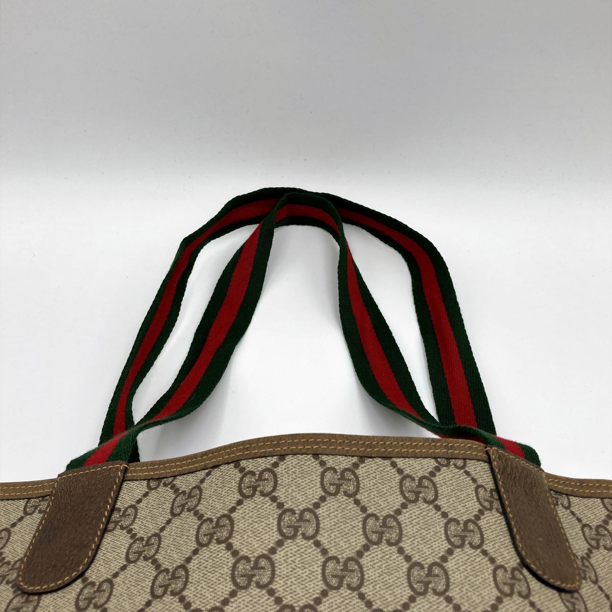 Gucci 39 02 003 Sherry Line Tote Bag GG Supreme Brown Pre-owned