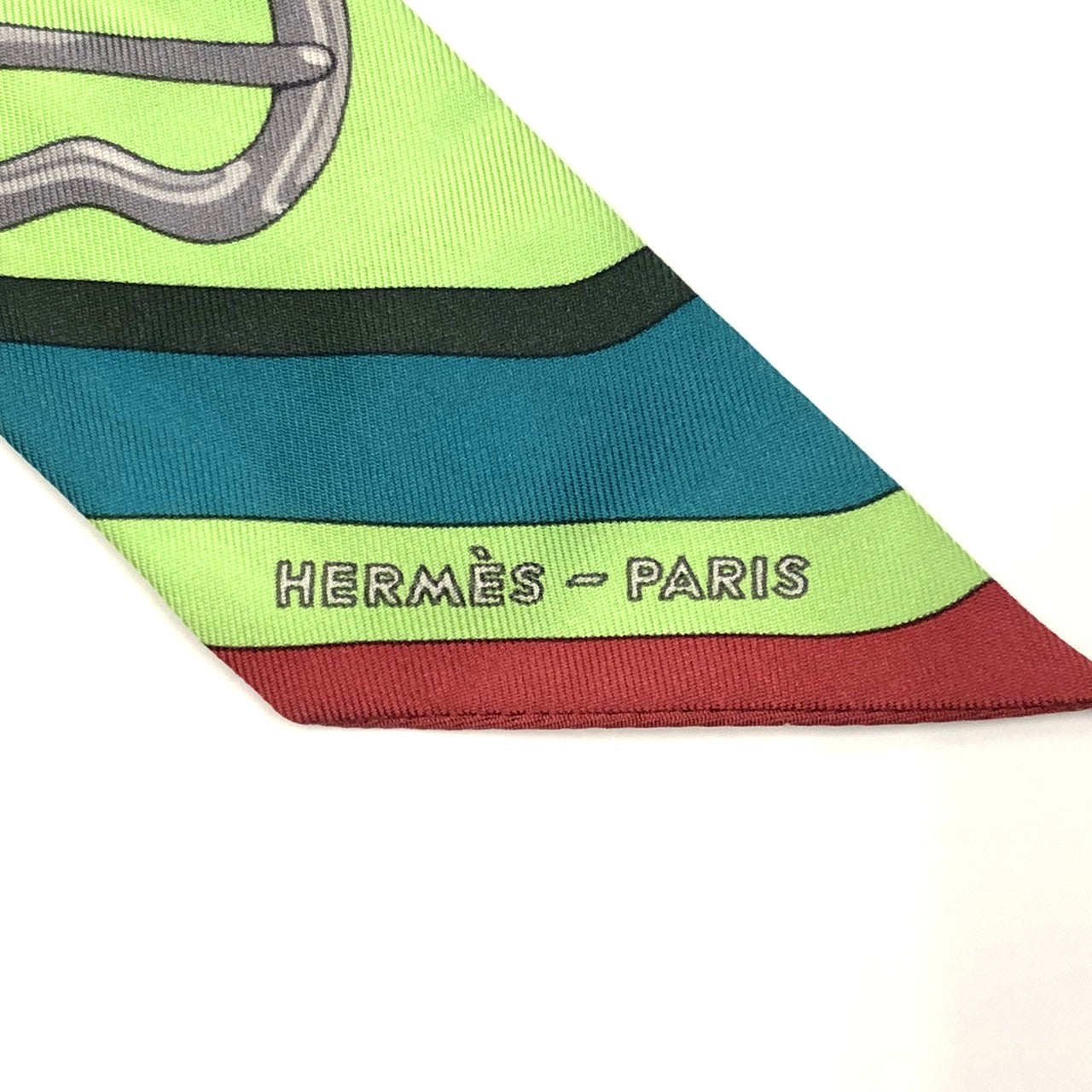 Hermès Twilly Scarf Silk Green/Multicolor Pre-owned