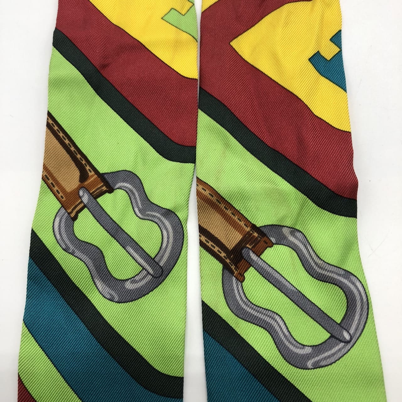 Hermès Twilly Scarf Silk Green/Multicolor Pre-owned