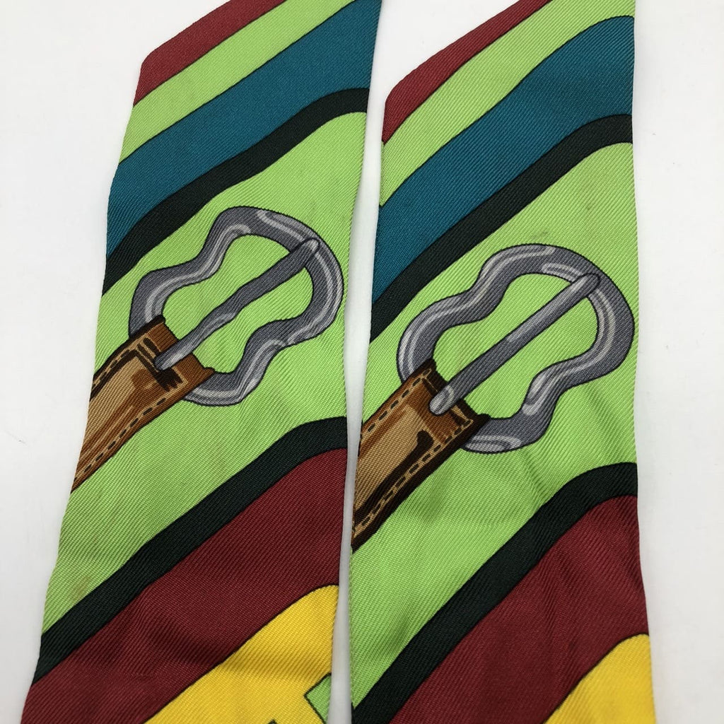 Hermès Twilly Scarf Silk Green/Multicolor Pre-owned