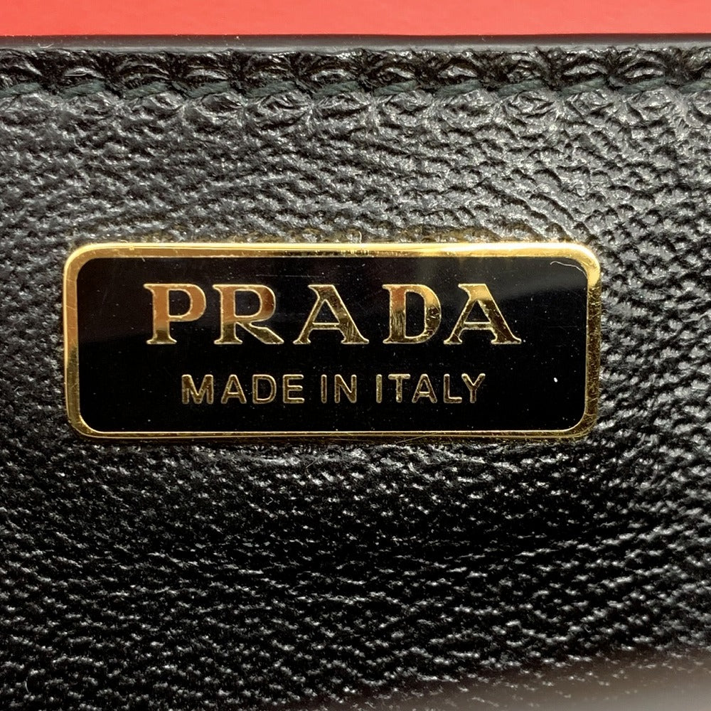 Prada Cahier Mini Shoulder Bag Saffiano Leather Red/Black/Gold Pre-owned