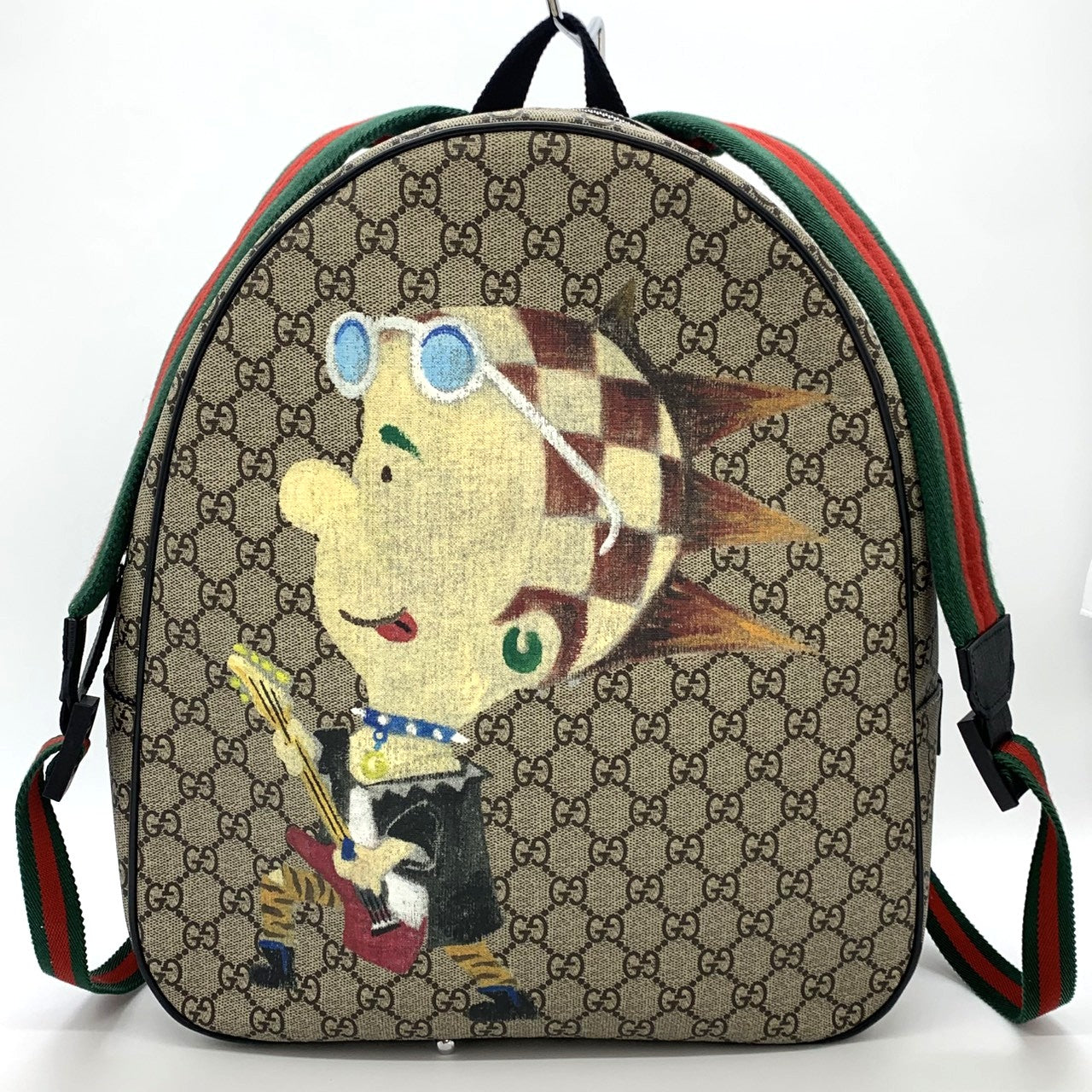 Gucci 433578 Punky Friend Backpack/Daypack GG Supreme Canvas Brown Pre-owned
