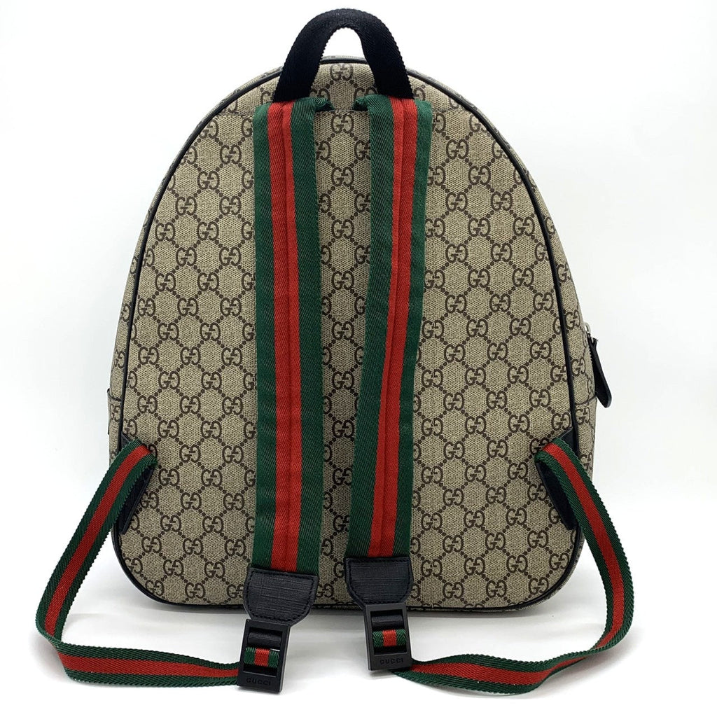 Gucci 433578 Punky Friend Backpack/Daypack GG Supreme Canvas Brown Pre-owned