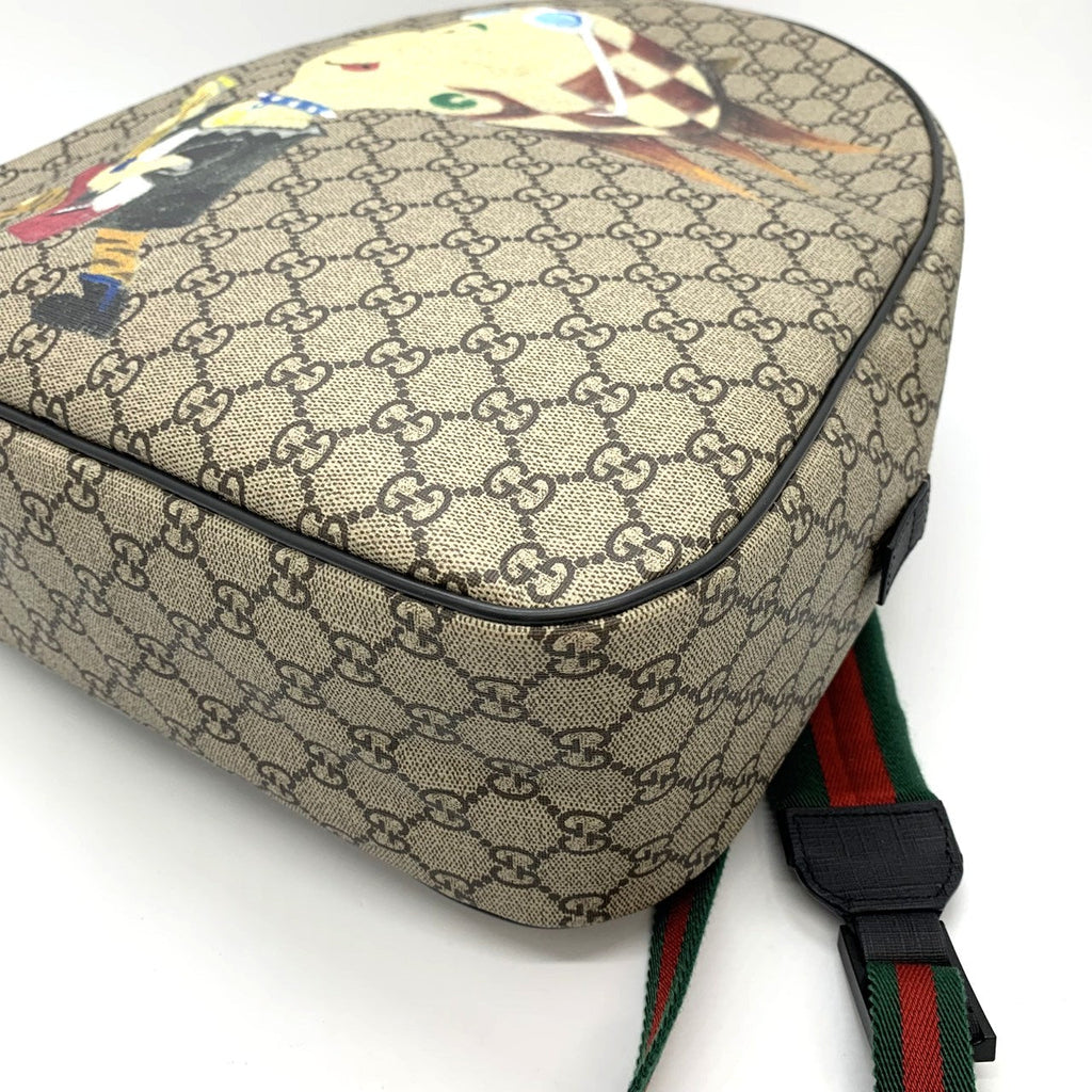 Gucci 433578 Punky Friend Backpack/Daypack GG Supreme Canvas Brown Pre-owned
