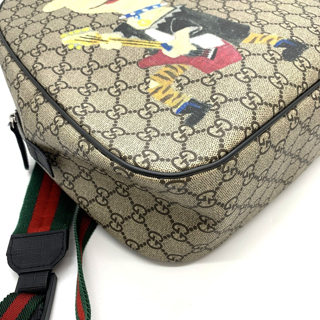 Gucci 433578 Punky Friend Backpack/Daypack GG Supreme Canvas Brown Pre-owned