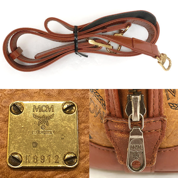 MCM Visetos 2-Way Handbag Leather Brown/Orange-Brown Pre-owned