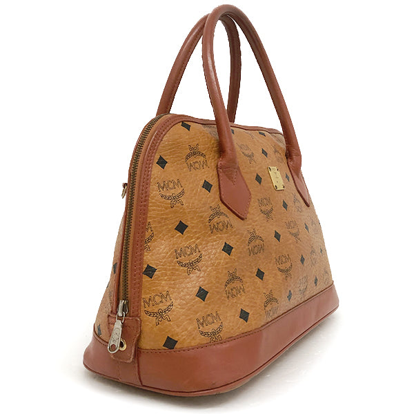 MCM Visetos 2-Way Handbag Leather Brown/Orange-Brown Pre-owned