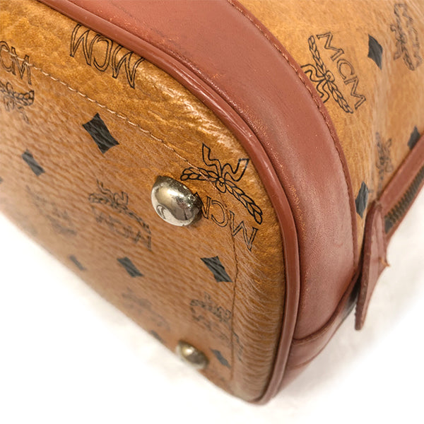 MCM Visetos 2-Way Handbag Leather Brown/Orange-Brown Pre-owned