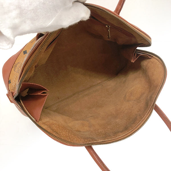 MCM Visetos 2-Way Handbag Leather Brown/Orange-Brown Pre-owned