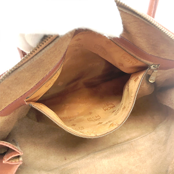 MCM Visetos 2-Way Handbag Leather Brown/Orange-Brown Pre-owned