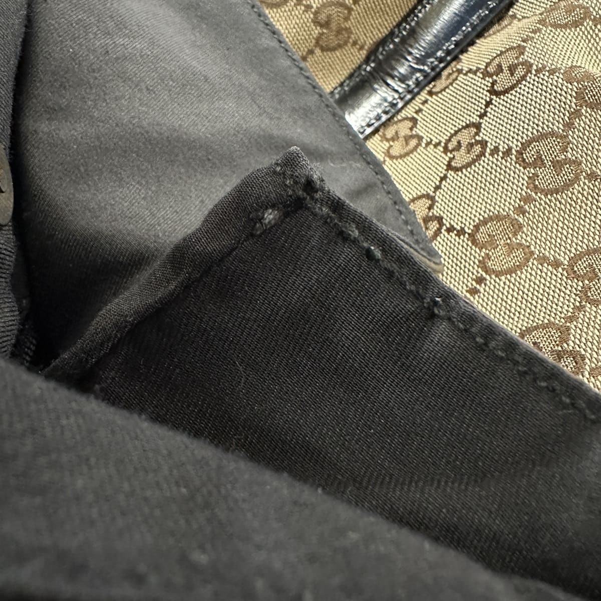 Gucci 203528 Tote Bag/Shoulder Bag GG Canvas Beige/Black Pre-owned