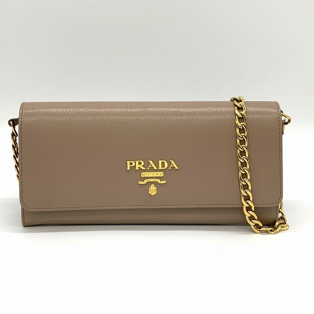 PRADA Chain Wallet Chain Shoulder Bag Long Wallet Wallet Logo Pink Beige Prada PRE-OWNED